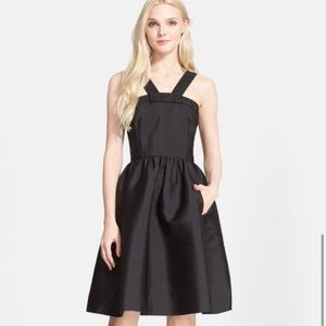 Kate Spade Embellished Fit Flare Black Bow Dress